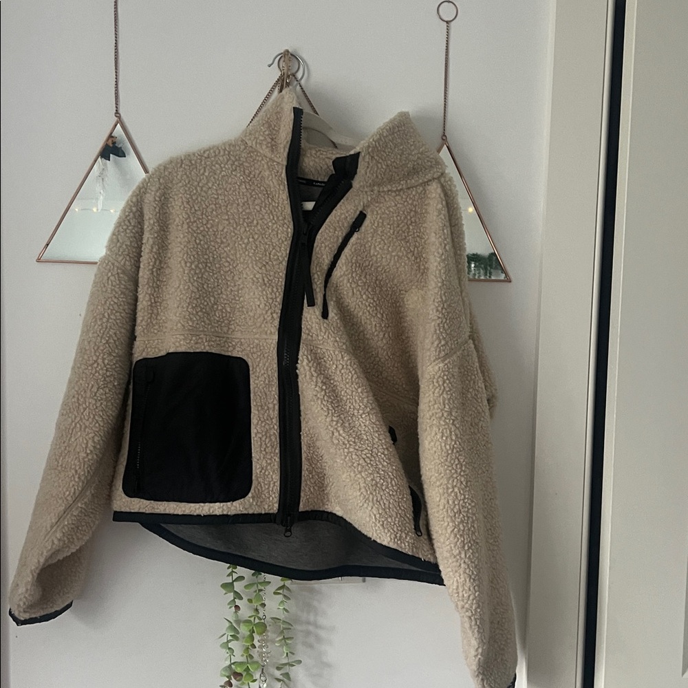 Canada goose simcoe wool blend fleece  jacket lightly worn a few times tan